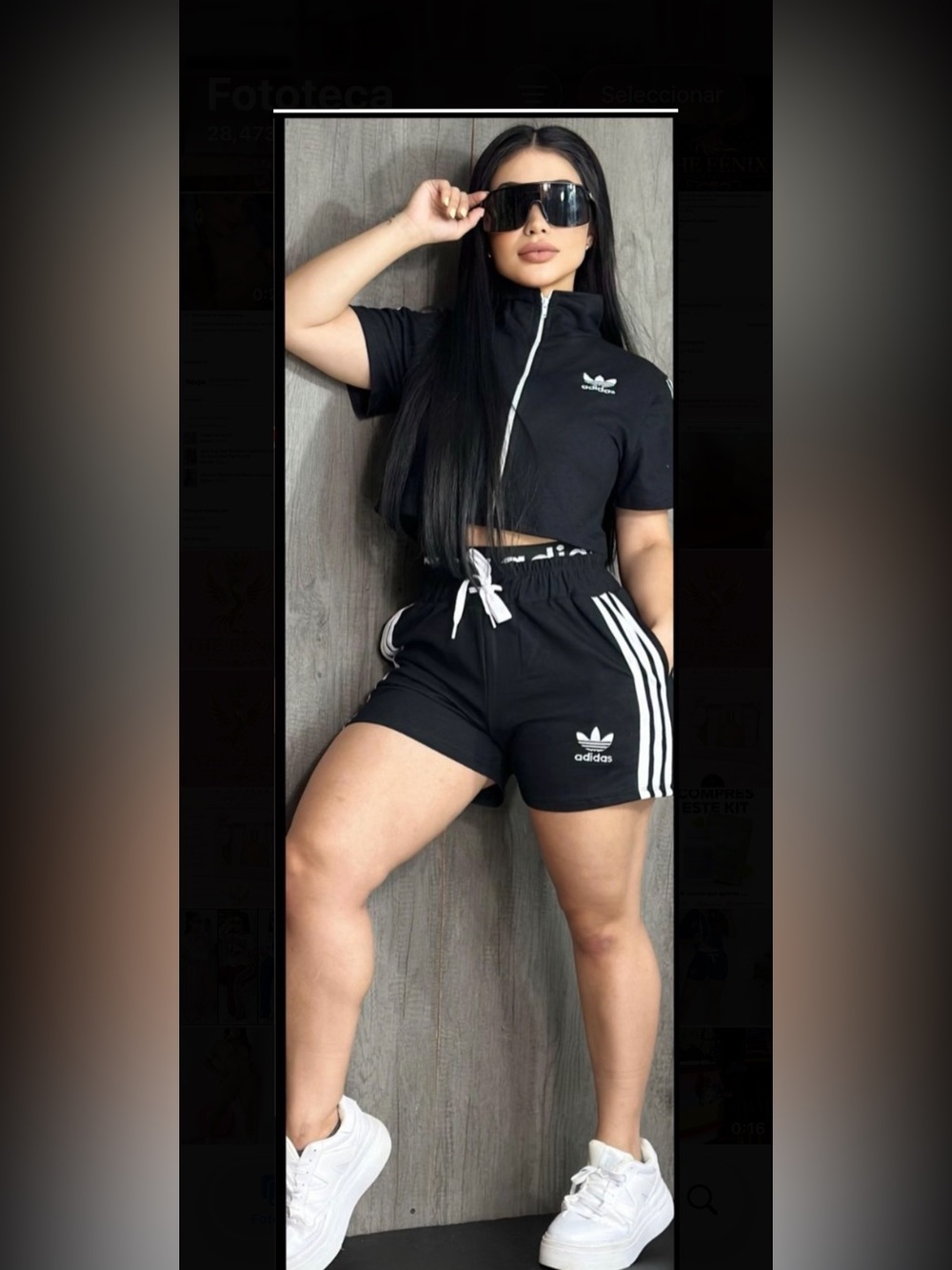 adidas Black Athletic Shorts with White Stripe Detail